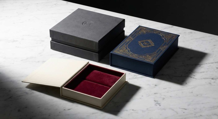 客製精裝盒完整指南封面圖——六大盒型結構排列展示，天地盒、磁吸盒、書型盒、抽屜盒等精裝盒盒型一覽。