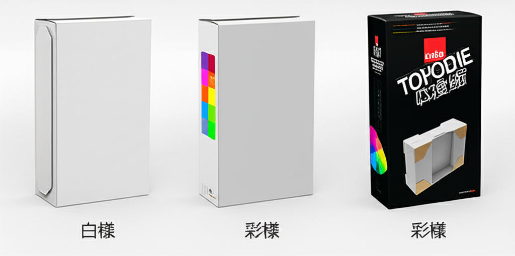 打樣三階段：白樣、彩樣、量產成品